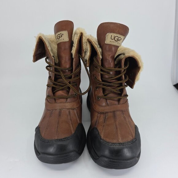 UGG Australia Butte Waterproof Vibram Leather Winter Boots Brown Size 5 Gore-Tex - Picture 2 of 12